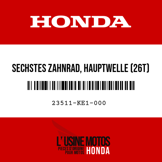 image de 23511-KE1-000 SECHSTES ZAHNRAD, HAUPTWELLE (26T)