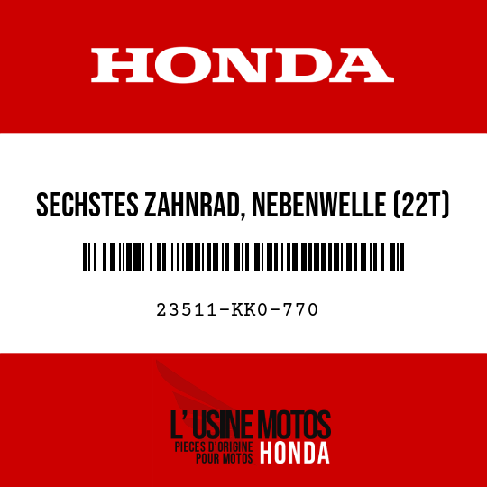 image de 23511-KK0-770 SECHSTES ZAHNRAD, NEBENWELLE (22T)