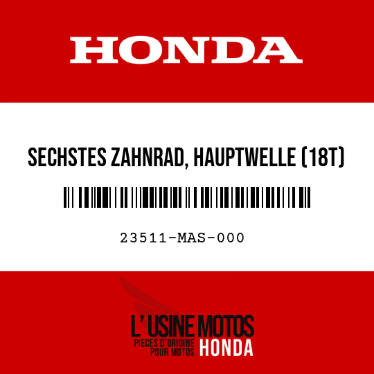 image de 23511-MAS-000 SECHSTES ZAHNRAD, HAUPTWELLE (18T)