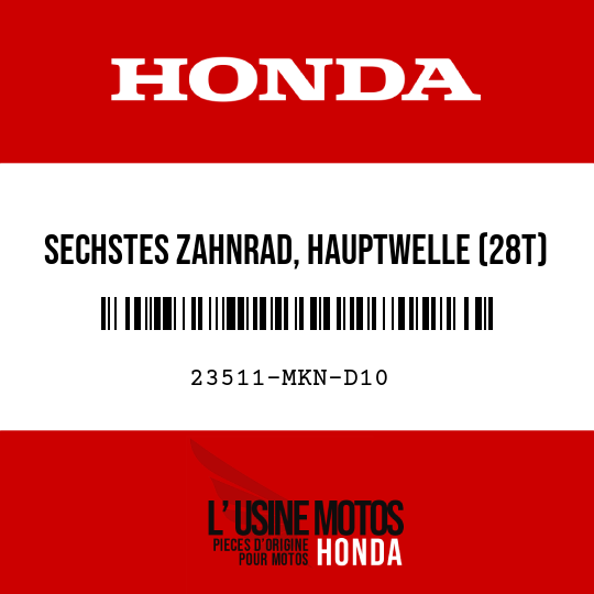 image de 23511-MKN-D10 SECHSTES ZAHNRAD, HAUPTWELLE (28T)