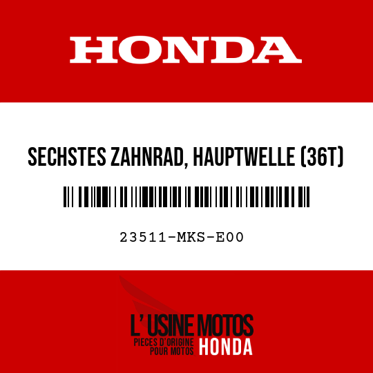 image de 23511-MKS-E00 SECHSTES ZAHNRAD, HAUPTWELLE (36T)