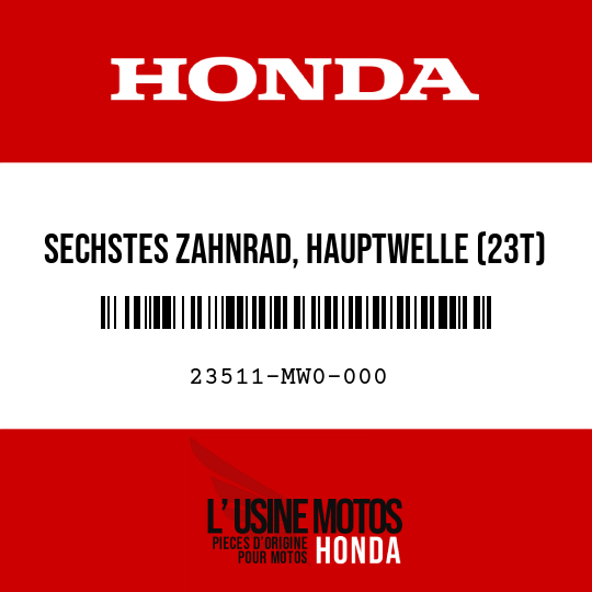 image de 23511-MW0-000 SECHSTES ZAHNRAD, HAUPTWELLE (23T)