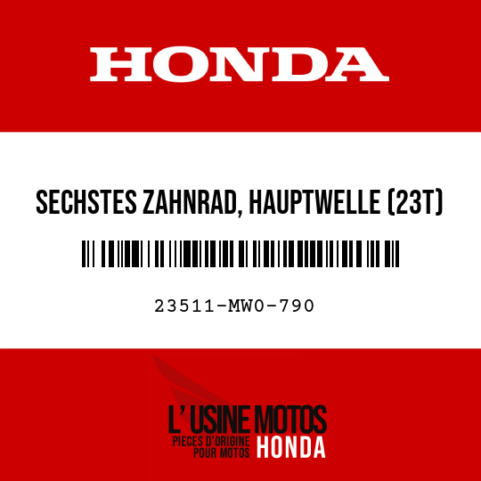 image de 23511-MW0-790 SECHSTES ZAHNRAD, HAUPTWELLE (23T)