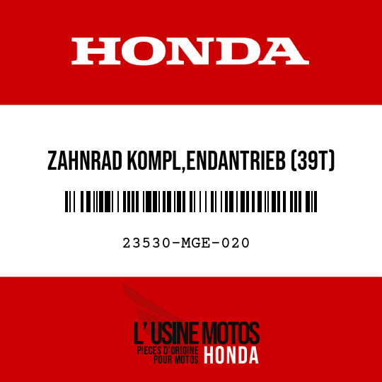 image de 23530-MGE-020 ZAHNRAD KOMPL,ENDANTRIEB (39T)