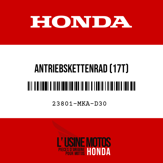 image de 23801-MKA-D30 ANTRIEBSKETTENRAD (17T)