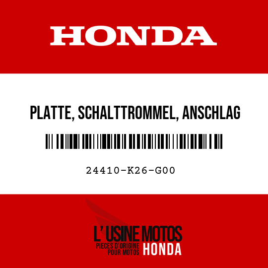 image de 24410-K26-G00 PLATTE, SCHALTTROMMEL, ANSCHLAG