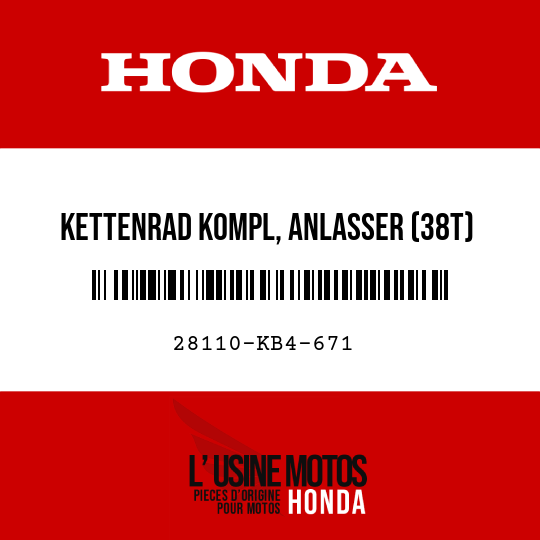image de 28110-KB4-671 KETTENRAD KOMPL, ANLASSER (38T)