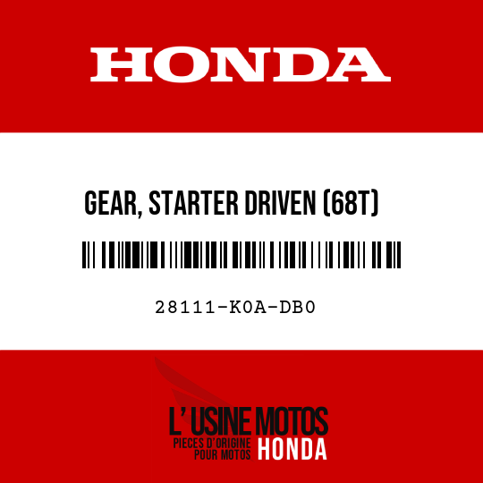 image de 28111-K0A-DB0 GEAR, STARTER DRIVEN (68T)