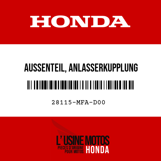 image de 28115-MFA-D00 AUSSENTEIL, ANLASSERKUPPLUNG