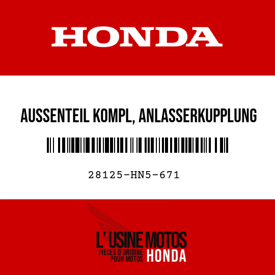 image de 28125-HN5-671 AUSSENTEIL KOMPL, ANLASSERKUPPLUNG