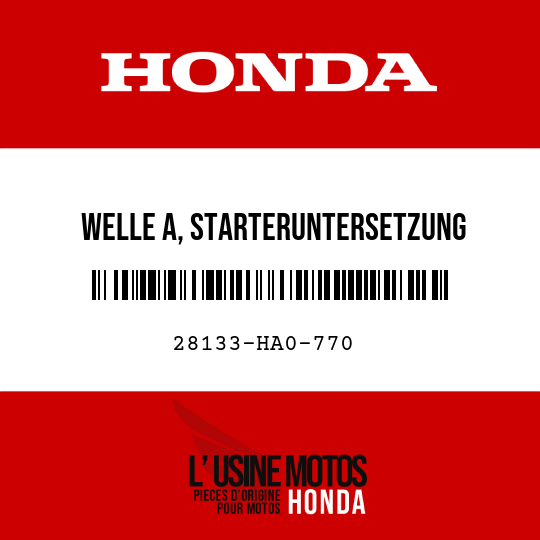 image de 28133-HA0-770 WELLE A, STARTERUNTERSETZUNG