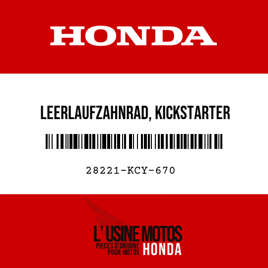 image de 28221-KCY-670 LEERLAUFZAHNRAD, KICKSTARTER