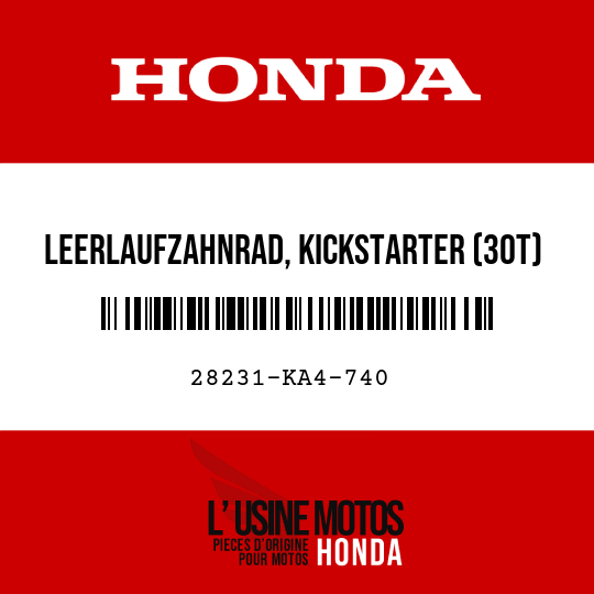 image de 28231-KA4-740 LEERLAUFZAHNRAD, KICKSTARTER (30T)