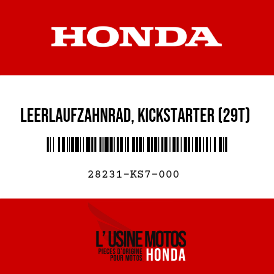image de 28231-KS7-000 LEERLAUFZAHNRAD, KICKSTARTER (29T)