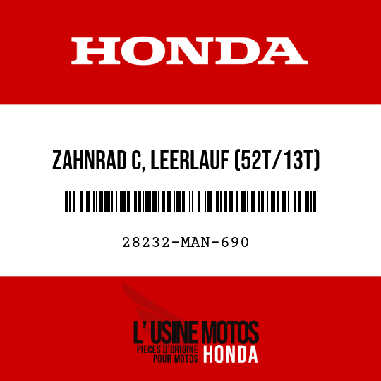 image de 28232-MAN-690 ZAHNRAD C, LEERLAUF (52T/13T)