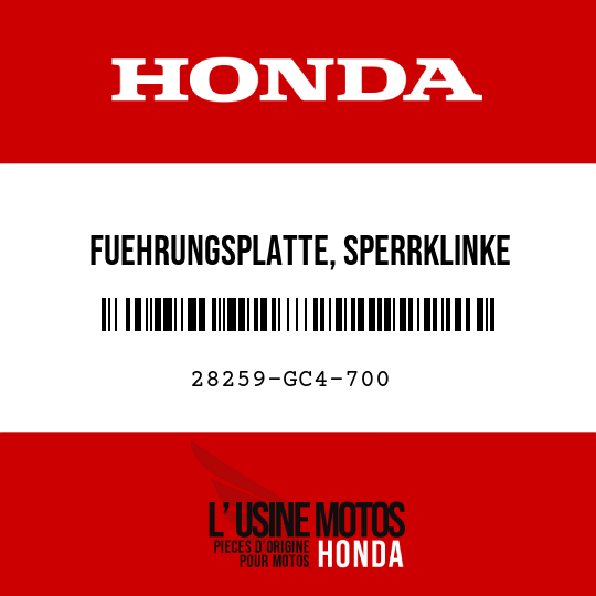 image de 28259-GC4-700 FUEHRUNGSPLATTE, SPERRKLINKE