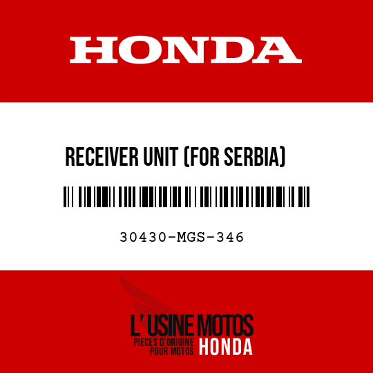 image de 30430-MGS-346 RECEIVER UNIT (FOR SERBIA)