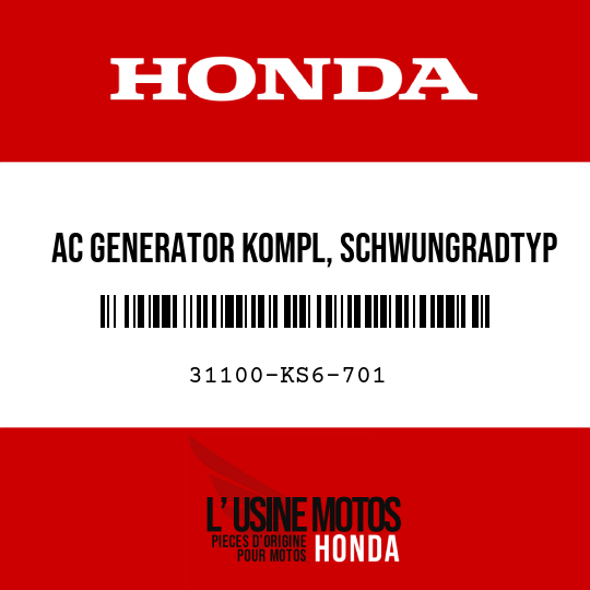 image de 31100-KS6-701 AC GENERATOR KOMPL, SCHWUNGRADTYP (KOKUSAN)