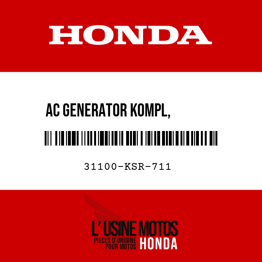 image de 31100-KSR-711 AC GENERATOR KOMPL,        SCHWUNGRADTYP (DENSO)