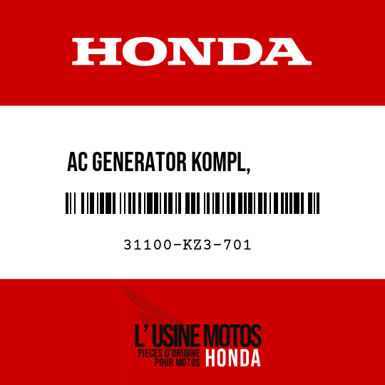 image de 31100-KZ3-701 AC GENERATOR KOMPL,        SCHWUNGRADTYP (DENSO)