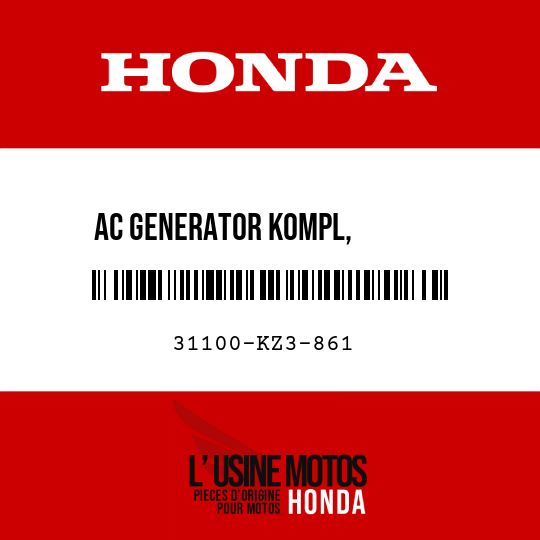 image de 31100-KZ3-861 AC GENERATOR KOMPL,        SCHWUNGRADTYP (DENSO)