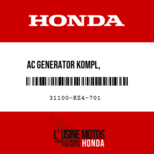 image de 31100-KZ4-701 AC GENERATOR KOMPL,        SCHWUNGRADTYP (DENSO)
