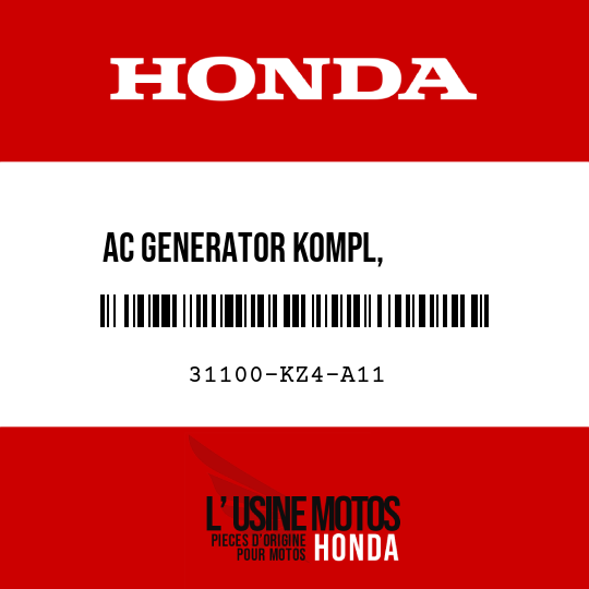 image de 31100-KZ4-A11 AC GENERATOR KOMPL,        SCHWUNGRADTYP (DENSO)