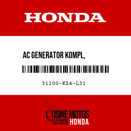 image de 31100-KZ4-L31 AC GENERATOR KOMPL,        SCHWUNGRADTYP (DENSO)