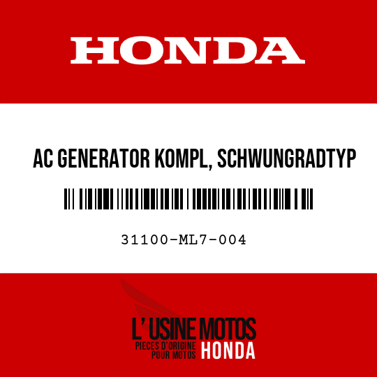 image de 31100-ML7-004 AC GENERATOR KOMPL, SCHWUNGRADTYP (DENSO)