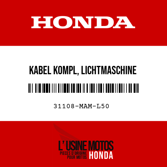 image de 31108-MAM-L50 KABEL KOMPL, LICHTMASCHINE