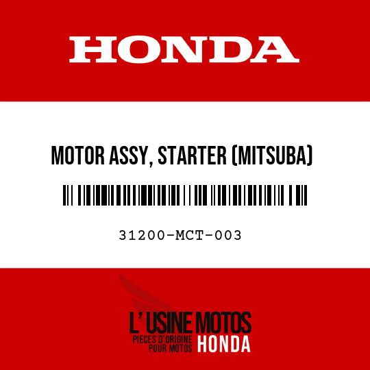 image de 31200-MCT-003 MOTOR ASSY, STARTER (MITSUBA)
