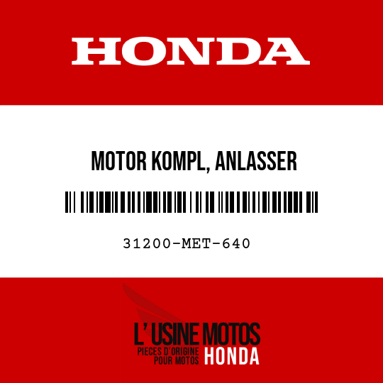 image de 31200-MET-640 MOTOR KOMPL, ANLASSER