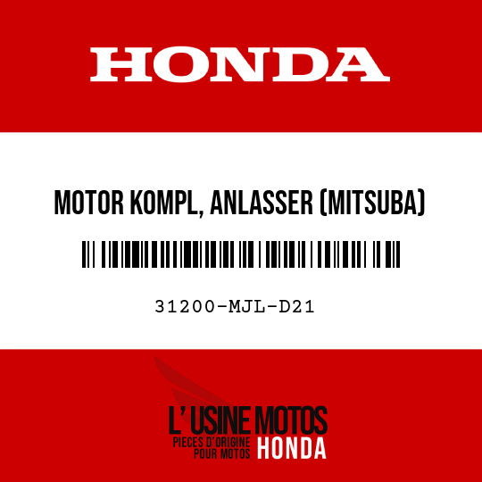 image de 31200-MJL-D21 MOTOR KOMPL, ANLASSER (MITSUBA)
