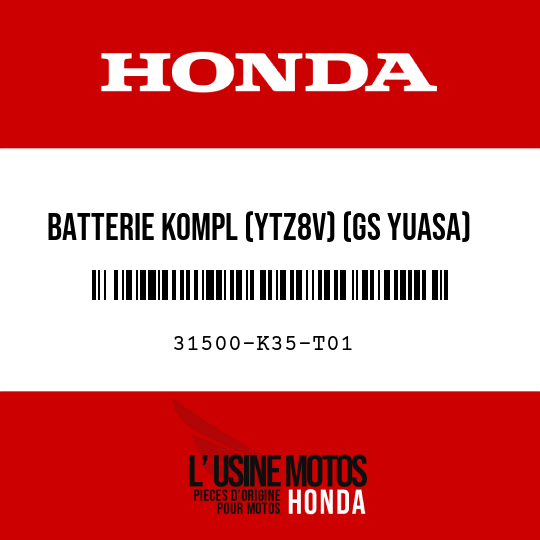 image de 31500-K35-T01 BATTERIE KOMPL (YTZ8V) (GS YUASA)
