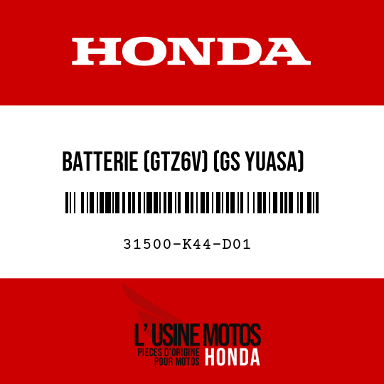 image de 31500-K44-D01 BATTERIE (GTZ6V) (GS YUASA)