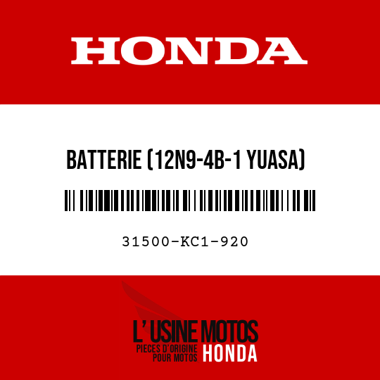 image de 31500-KC1-920 BATTERIE (12N9-4B-1 YUASA)