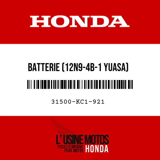 image de 31500-KC1-921 BATTERIE (12N9-4B-1 YUASA)