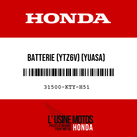 image de 31500-KTY-H51 BATTERIE (YTZ6V) (YUASA)