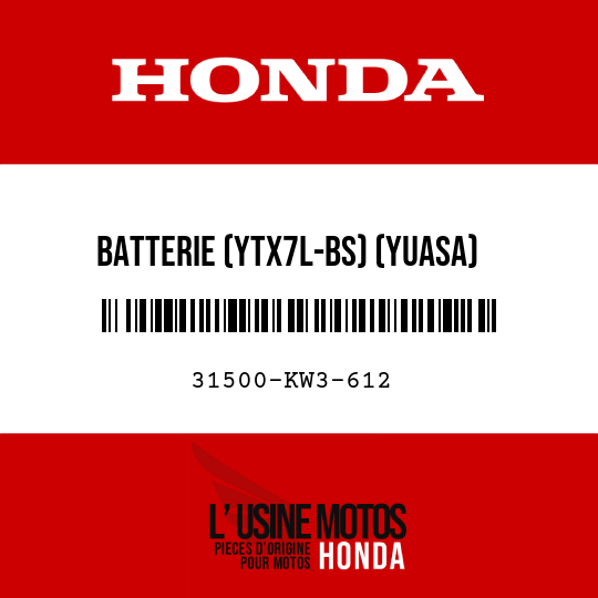 image de 31500-KW3-612 BATTERIE (YTX7L-BS) (YUASA)