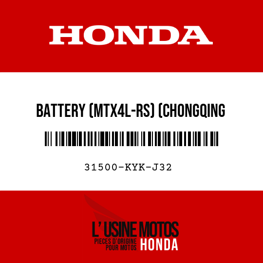 image de 31500-KYK-J32 BATTERY (MTX4L-RS) (CHONGQING YUSAN)