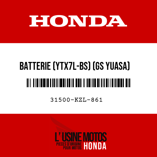image de 31500-KZL-861 BATTERIE (YTX7L-BS) (GS YUASA)