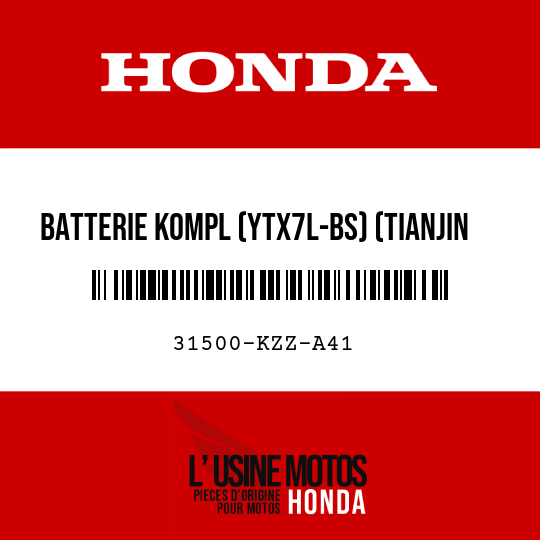 image de 31500-KZZ-A41 BATTERIE KOMPL (YTX7L-BS) (TIANJIN YUASA)