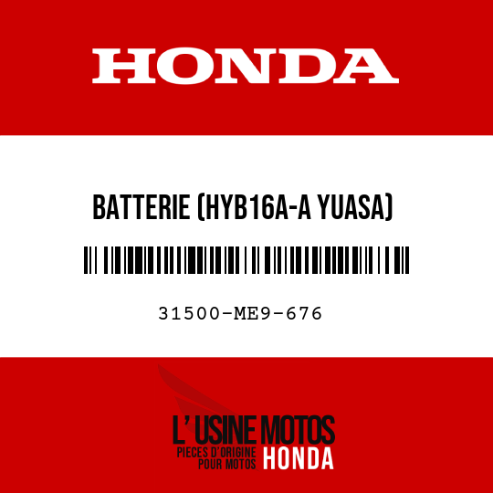 image de 31500-ME9-676 BATTERIE (HYB16A-A YUASA)