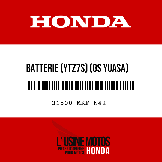 image de 31500-MKF-N42 BATTERIE (YTZ7S) (GS YUASA)