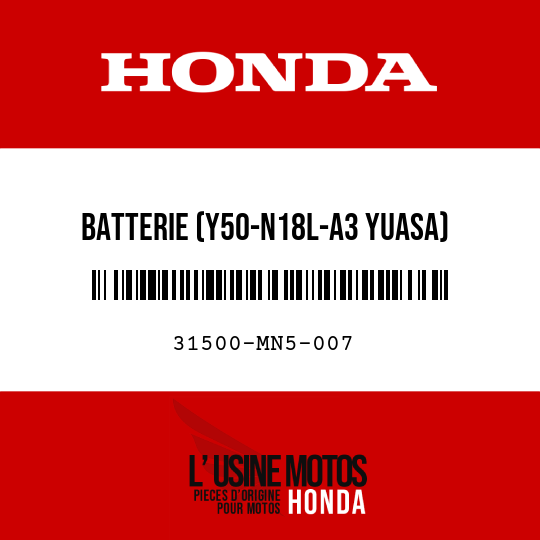 image de 31500-MN5-007 BATTERIE (Y50-N18L-A3 YUASA)