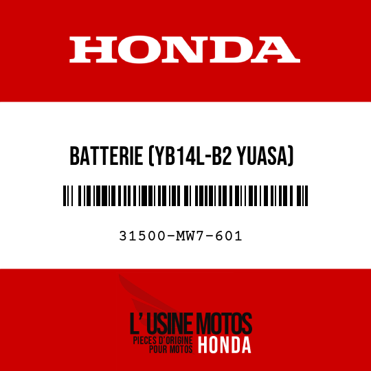 image de 31500-MW7-601 BATTERIE (YB14L-B2 YUASA)