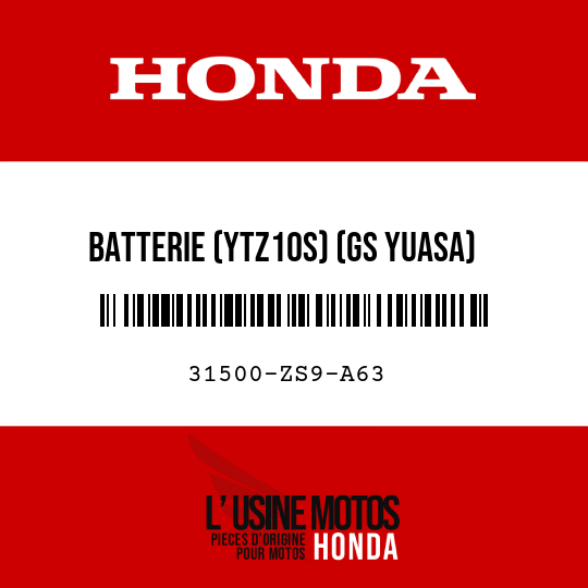 image de 31500-ZS9-A63 BATTERIE (YTZ10S) (GS YUASA)
