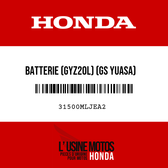 image de 31500MLJEA2 BATTERIE (GYZ20L) (GS YUASA)