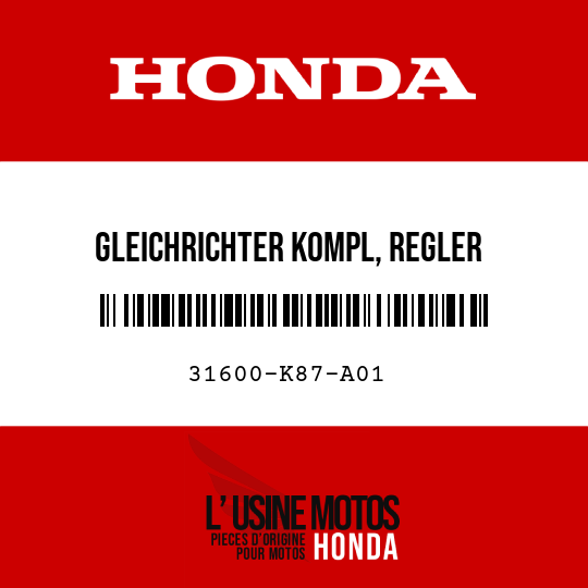 image de 31600-K87-A01 GLEICHRICHTER KOMPL, REGLER