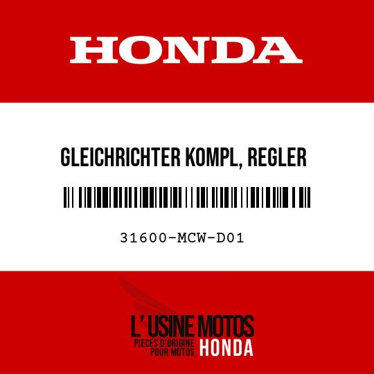 image de 31600-MCW-D01 GLEICHRICHTER KOMPL, REGLER